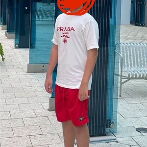 Inspired White Tee with Red Logo ❤️